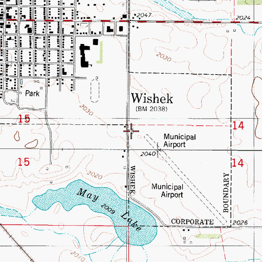 Topographic Map of Wishek Municipal Airport, ND