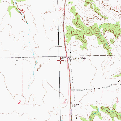 Topographic Map of Grassy Butte Substation, ND