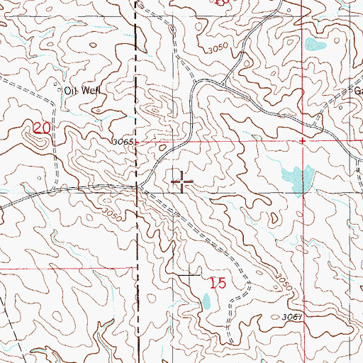Topographic Map of Little Beaver East Oil Field, ND