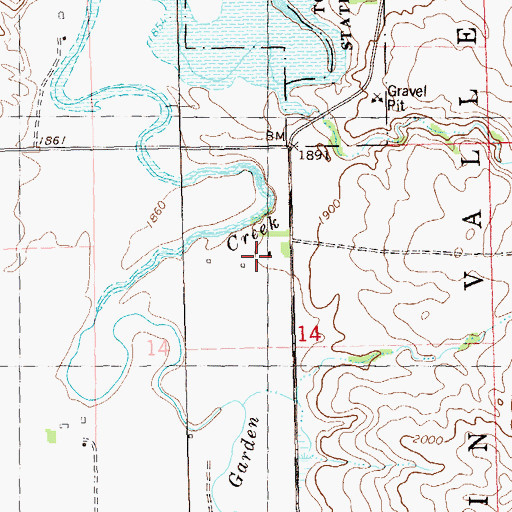 Topographic Map of D Roehm Ranch, ND