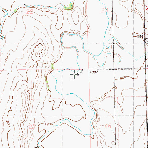 Topographic Map of H Bonner Ranch, ND