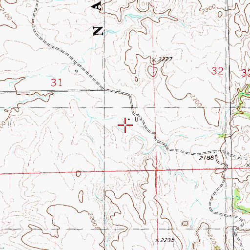 Topographic Map of T Kellogg Ranch, ND