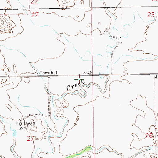 Topographic Map of Redwing Oil Field, ND