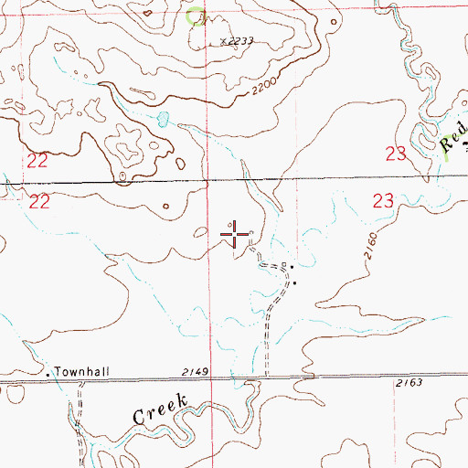 Topographic Map of P Wright Ranch, ND