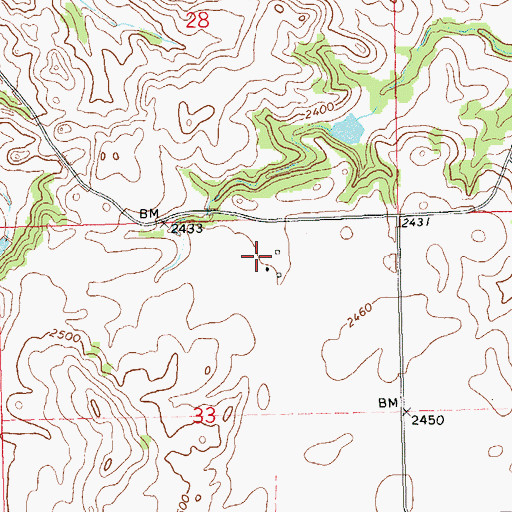 Topographic Map of L Hanna Ranch, ND