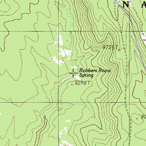 Topographic Map of Robbers Roost Spring, AZ