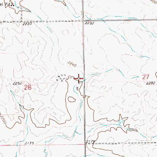 Topographic Map of R Wolf Ranch, ND
