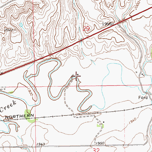 Topographic Map of R Oakland Ranch, ND