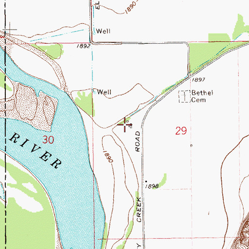 Topographic Map of H Pederson Ranch, ND