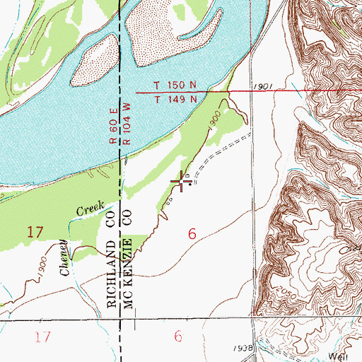 Topographic Map of R Olson Ranch, ND