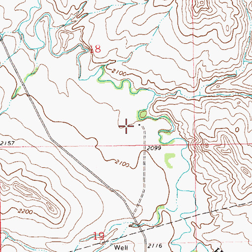 Topographic Map of K Winter Ranch, ND