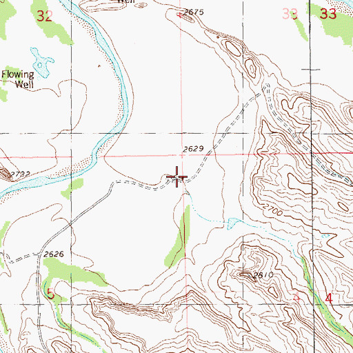 Topographic Map of Clark Ranch, ND