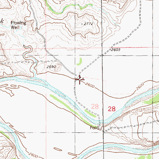 Topographic Map of Brown Ranch, ND