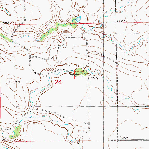 Topographic Map of Oldis Ranch, ND