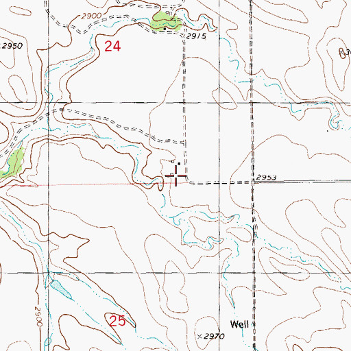 Topographic Map of Rue Ranch, ND