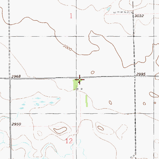 Topographic Map of V Strom Ranch, ND