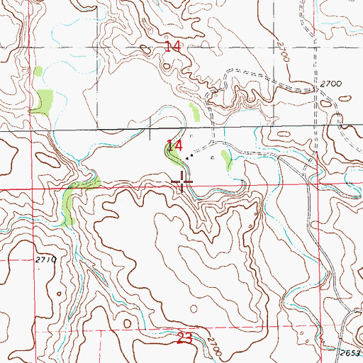Topographic Map of Aus Ranch, ND