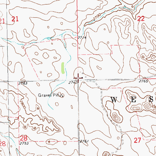 Topographic Map of Lambourn Ranch, ND