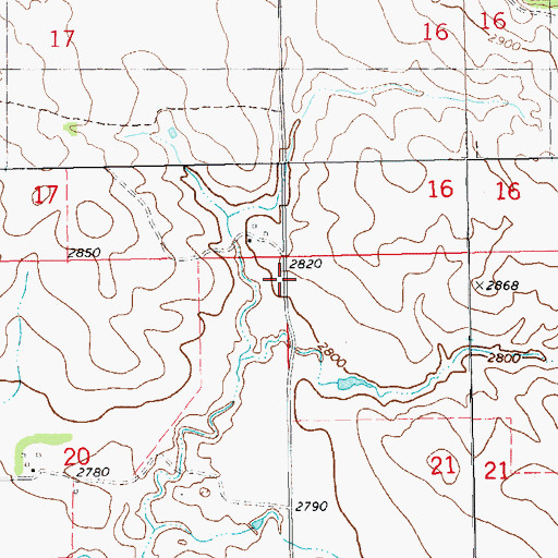 Topographic Map of Miller Ranch, ND