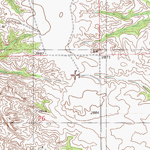 Topographic Map of Davis Ranch, ND