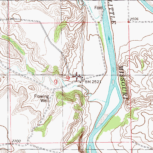 Topographic Map of Johnson Ranch, ND