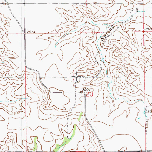 Topographic Map of L Hafele Ranch, ND