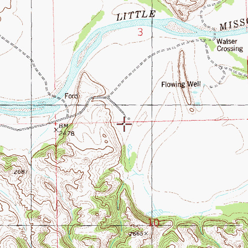Topographic Map of Walser Ranch, ND