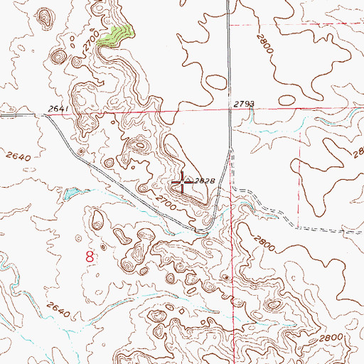 Topographic Map of Easy Hill, ND
