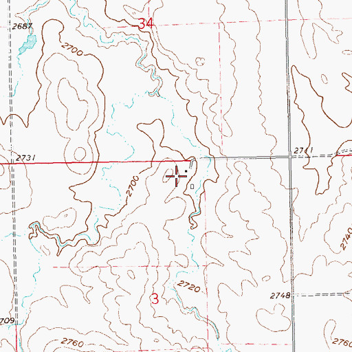 Topographic Map of Shypkowski Ranch, ND