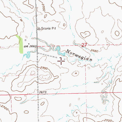 Topographic Map of Ceperley Ranch, ND