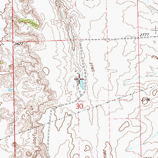 Topographic Map of Brueni Ranch, ND