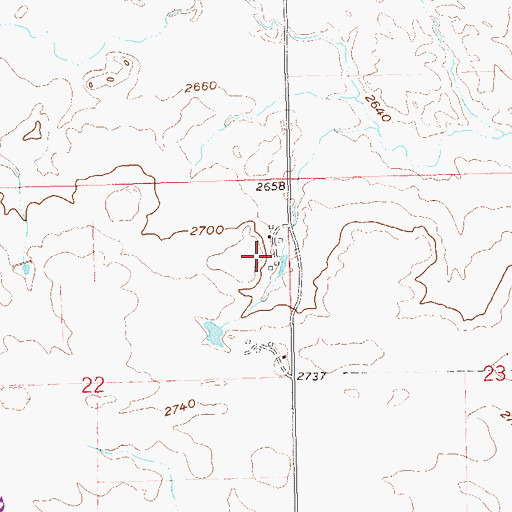 Topographic Map of Klym Ranch, ND