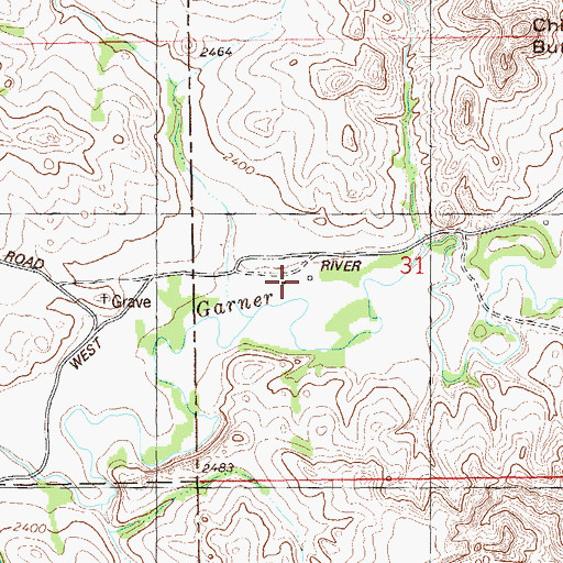 Topographic Map of Pellissier Ranch, ND