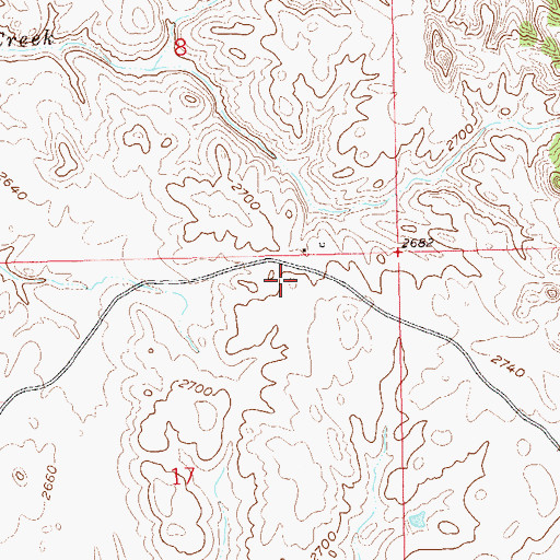 Topographic Map of J O Connell Ranch, ND