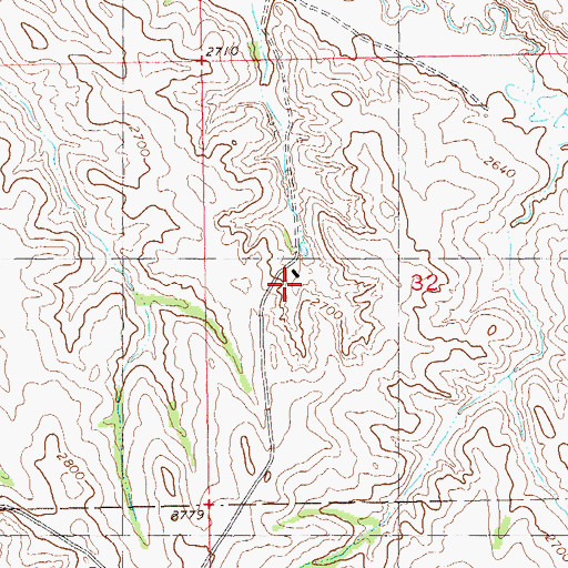 Topographic Map of J J J Ranch, ND