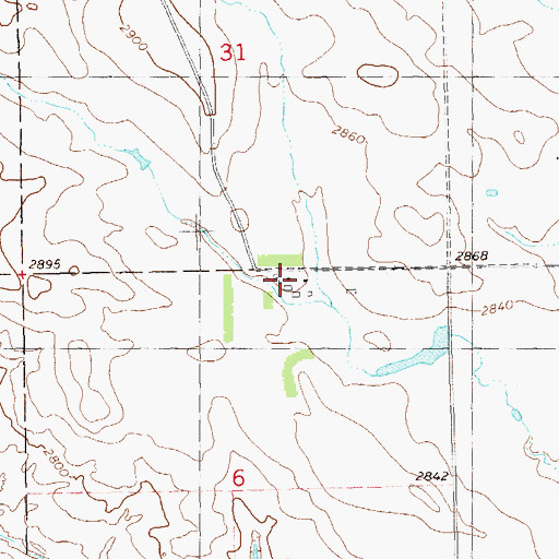 Topographic Map of Bock Ranch, ND