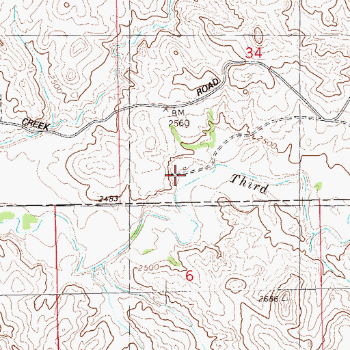 Topographic Map of Henders Ranch, ND