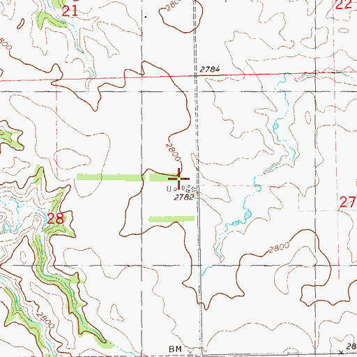 Topographic Map of J Fritz Ranch, ND