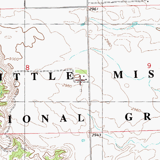 Topographic Map of Geary Ranch, ND