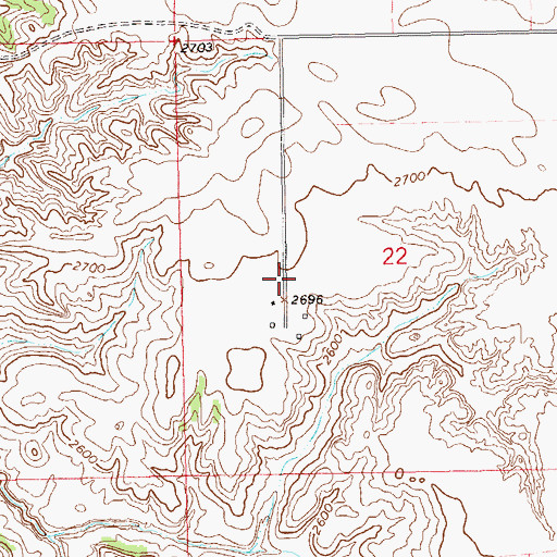 Topographic Map of Fritz Ranch, ND