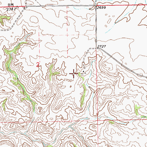 Topographic Map of Malkowski Ranch, ND