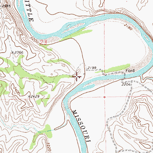 Topographic Map of Kruger Ranch, ND