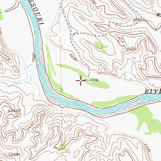 Topographic Map of W Myers Ranch, ND