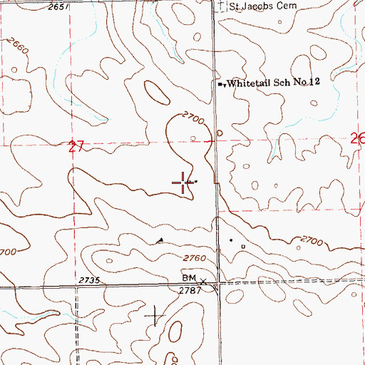 Topographic Map of Johnson Ranch, ND