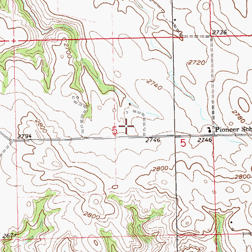 Topographic Map of Kordon Ranch, ND