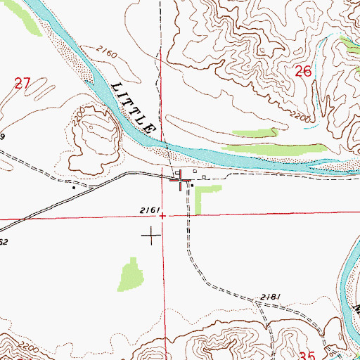 Topographic Map of Short Ranch, ND