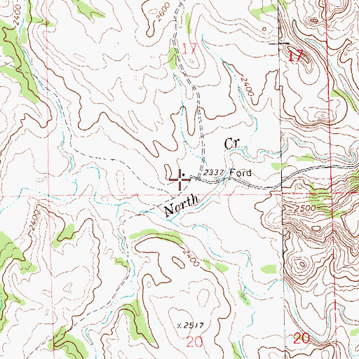 Topographic Map of O'Brien Ranch, ND