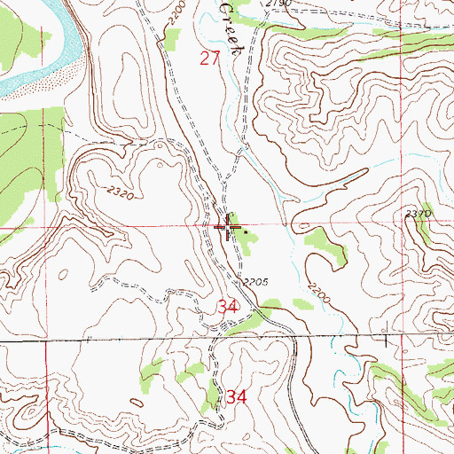 Topographic Map of L Connell Ranch, ND