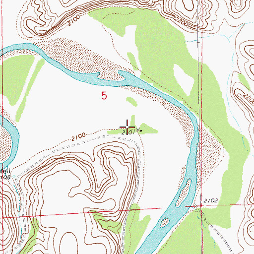 Topographic Map of Goldsberry Ranch, ND