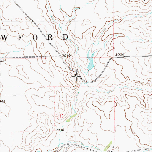 Topographic Map of Merz Ranch, ND